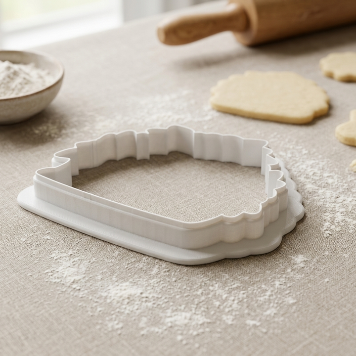 Floral Book Stack Cookie Cutter, 3D Printed School Design