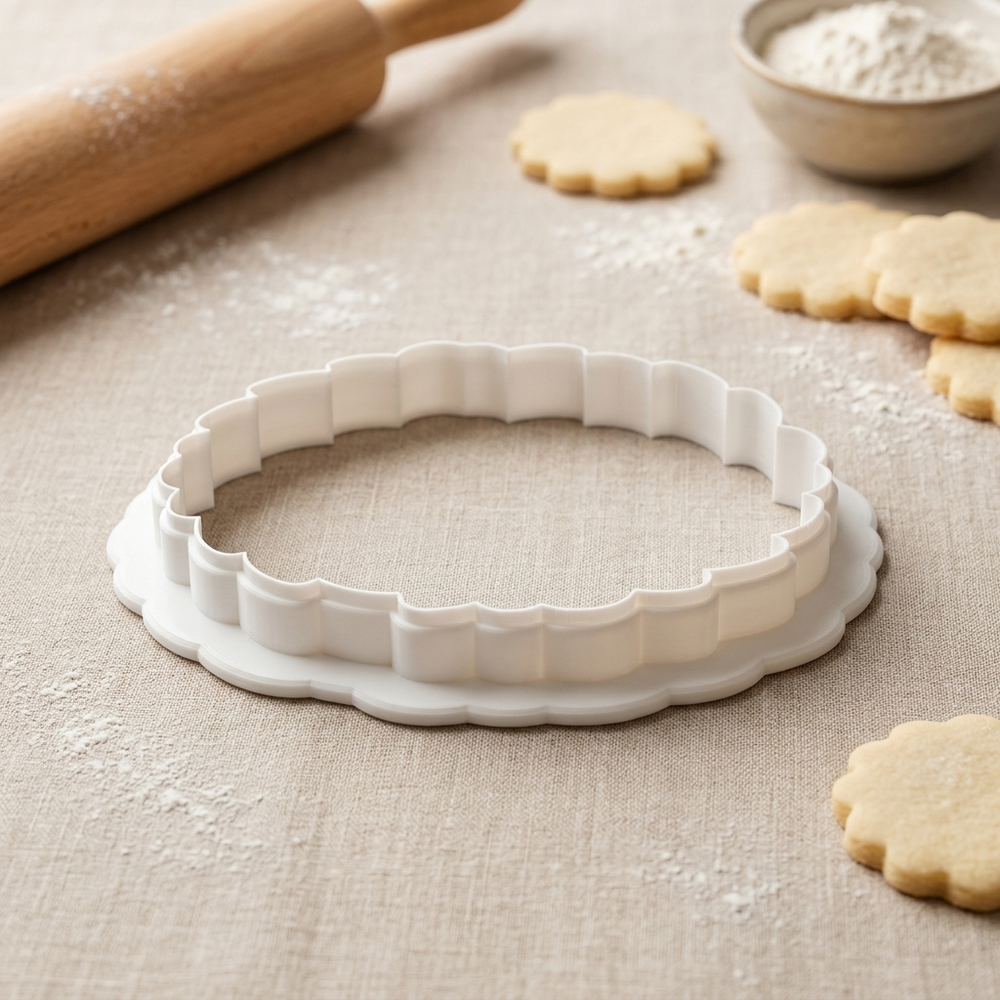 Round Leafy Plaque Cookie Cutter, 3D Printed Garden Design