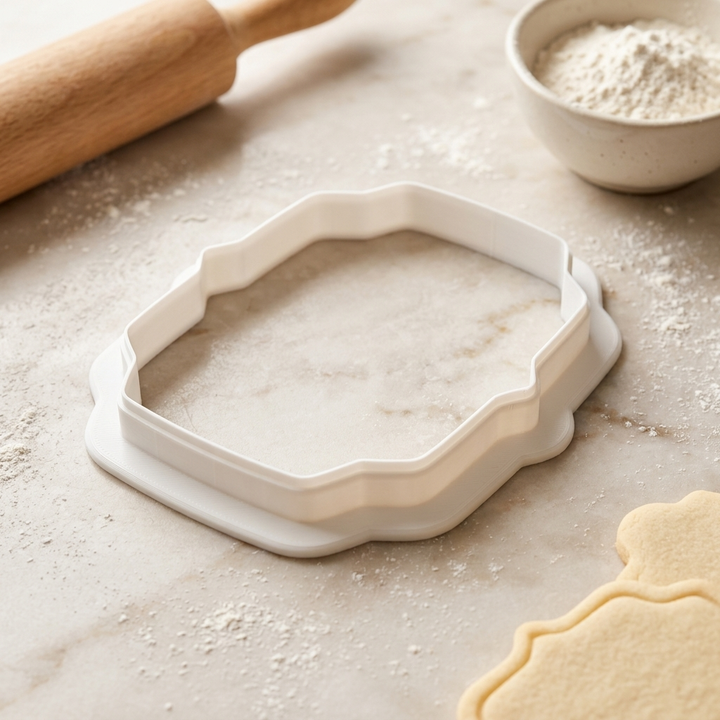 Elongated Octagon Plaque Cookie Cutter, 3D Printed Plaque Design