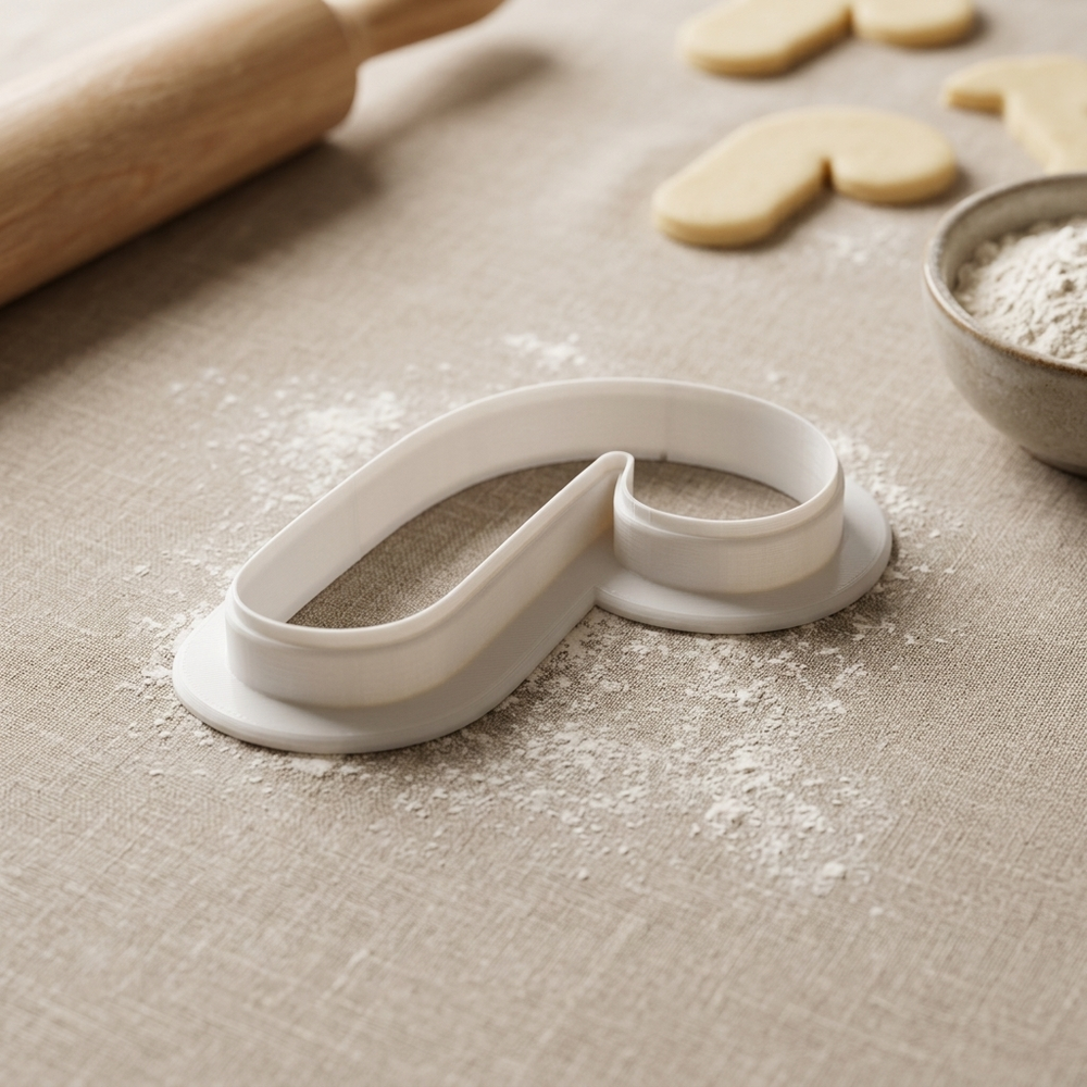 Chunky Candy Cane Cookie Cutter, 3D Printed Holiday Design