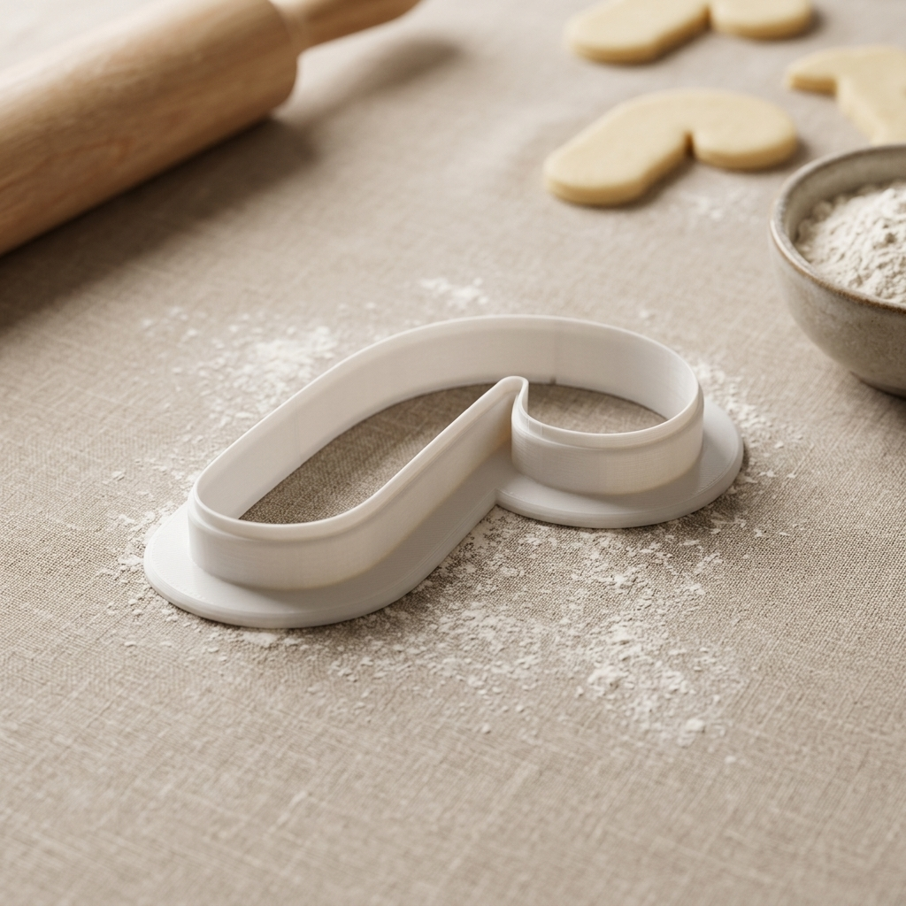 Chunky Candy Cane Cookie Cutter, 3D Printed Holiday Design