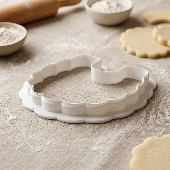 Baby Frilly Bib Cookie Cutter, 3D Printed Baby Shower Design
