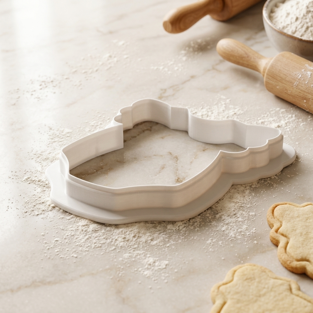 Ruffled Sleeve Onesie Cookie Cutter, 3D Printed Baby Shower Design