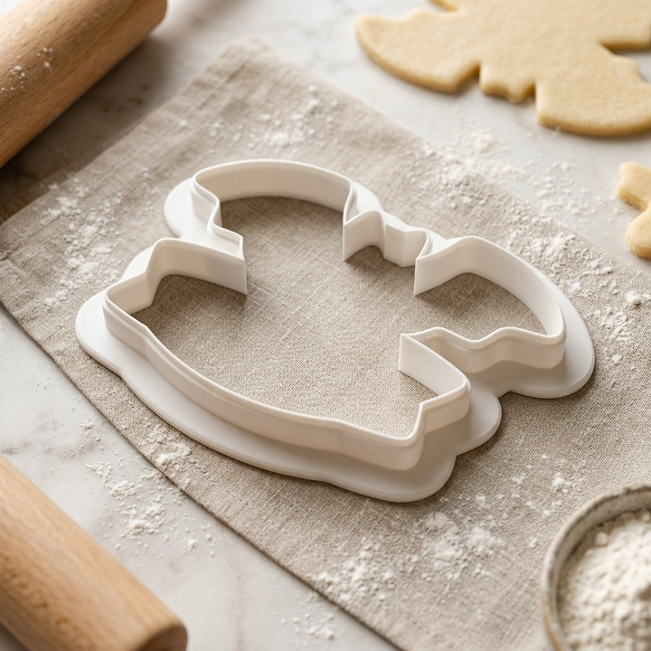 Bat with Banner Cookie Cutter, 3D Printed Halloween Design