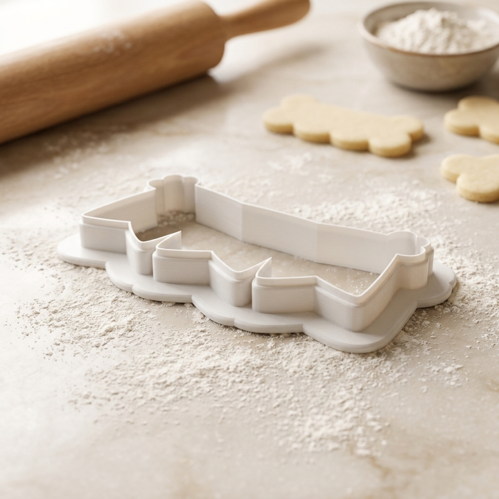 Boo Banner Cookie Cutter, 3D Printed Halloween Design