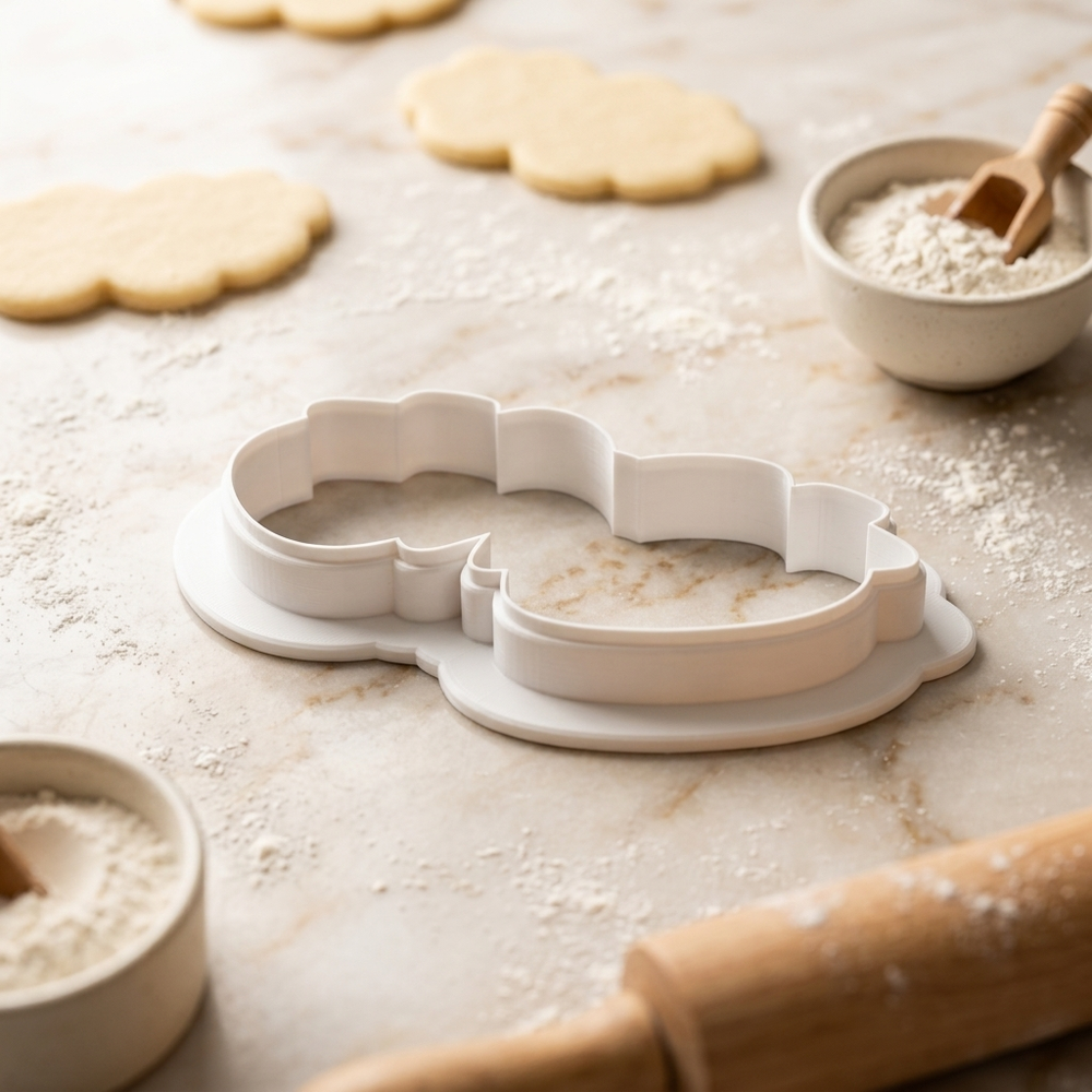 Strawberries with Bow Cookie Cutter, 3D Printed Valentine Design