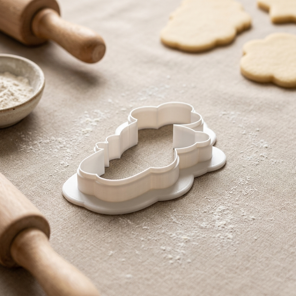 Tall Skinny Teddy Bear with Balloons Cookie Cutter, 3D Printed Animal Design