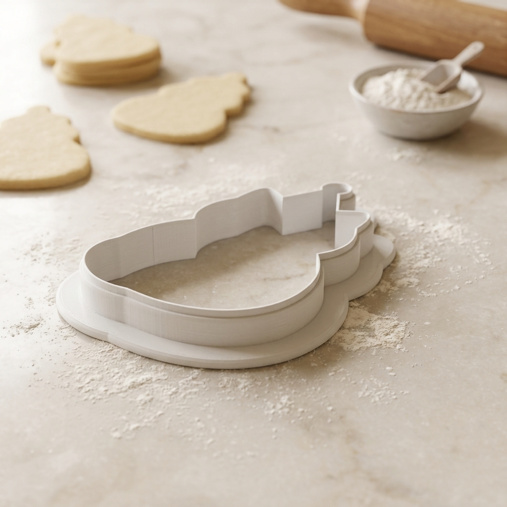 Sitting Birthday Cat Cookie Cutter, 3D Printed Birthday Design