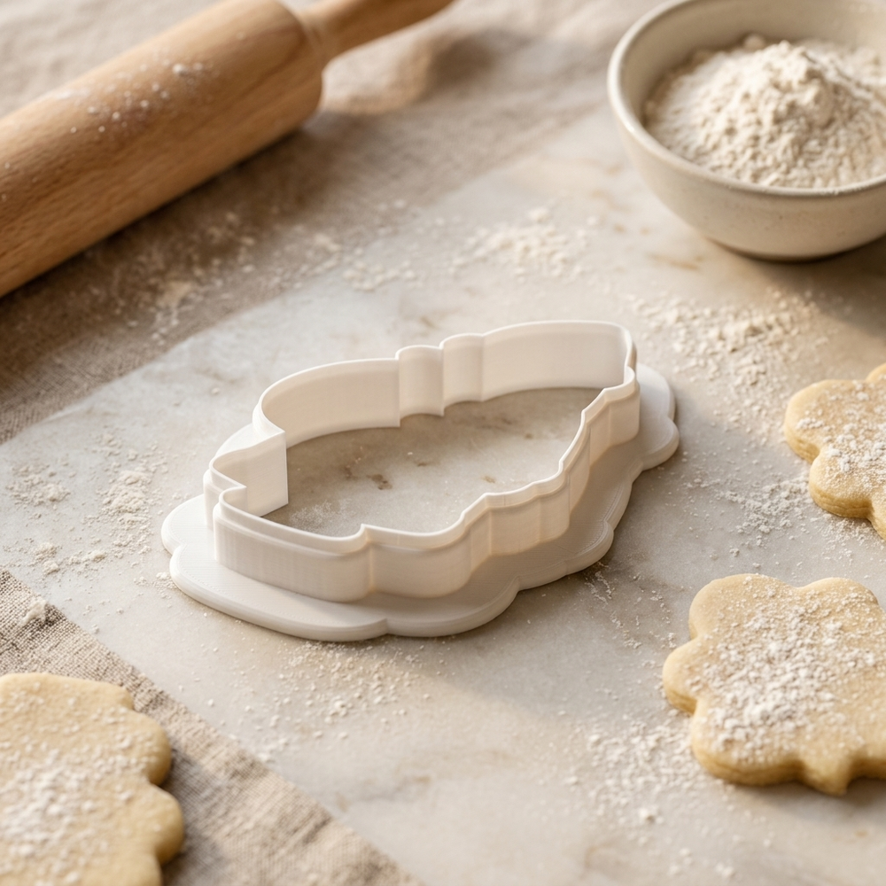 Skinny Santa Cookie Cutter, 3D Printed Holiday Design