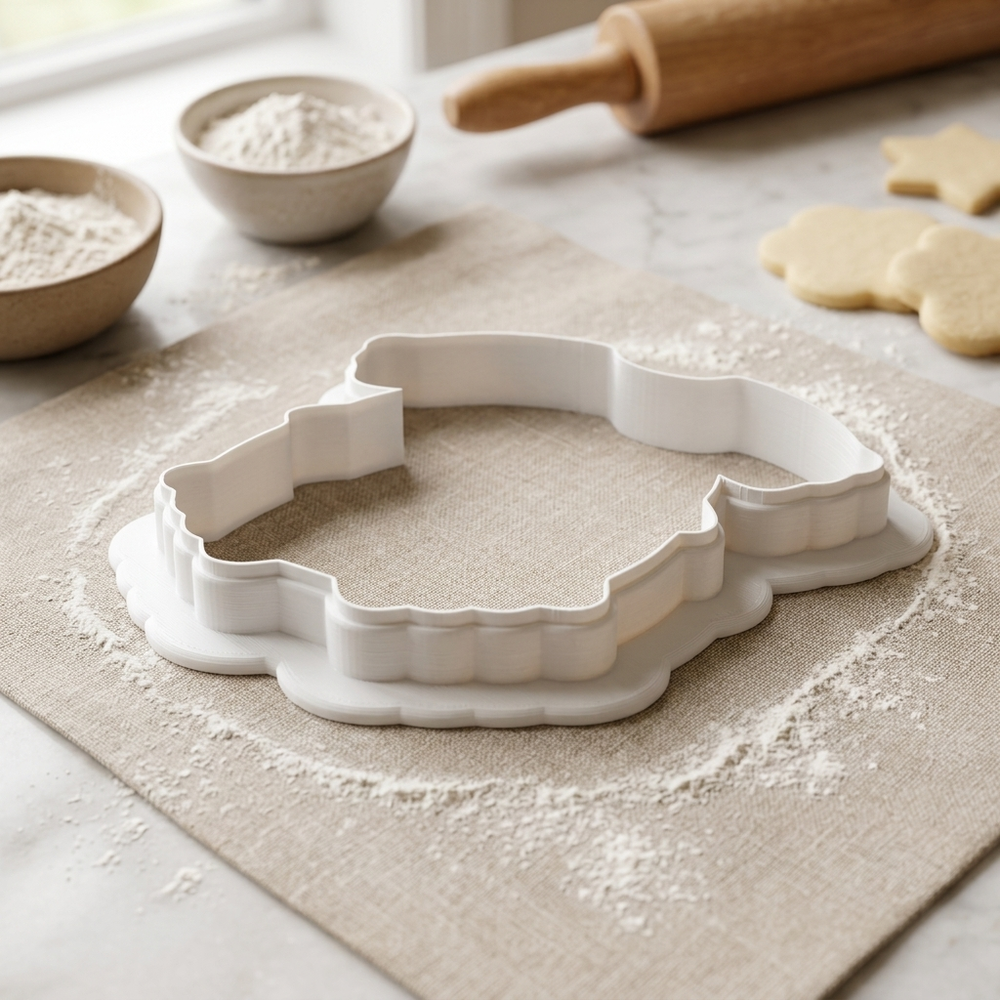 Ruffled Baby Bodysuit Cookie Cutter, 3D Printed Baby Shower Design