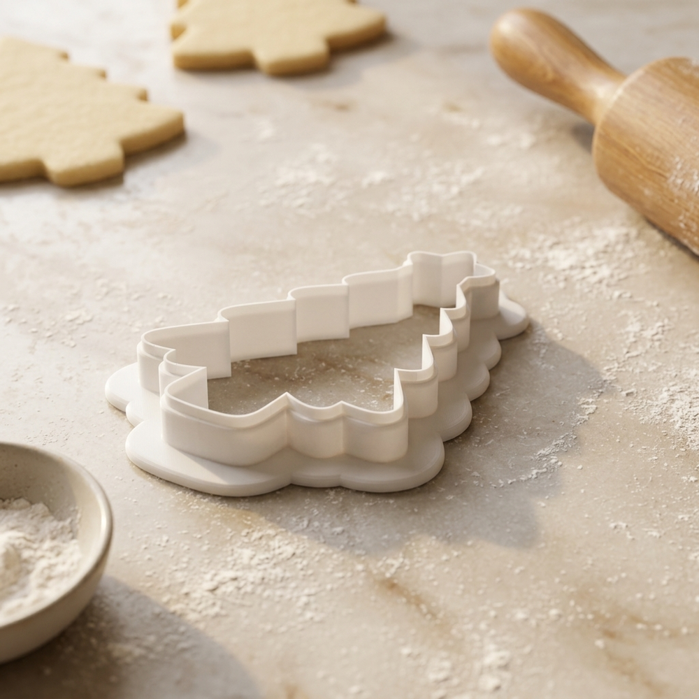 Tall and Narrow Christmas Tree Cookie Cutter, 3D Printed Holiday Design