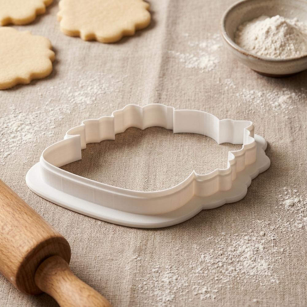 Bag with Flowers Cookie Cutter, 3D Printed Party Design
