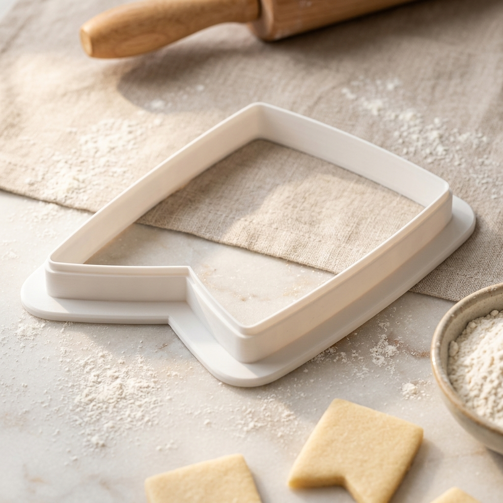 Banner Flag Cookie Cutter, 3D Printed Plaque Design