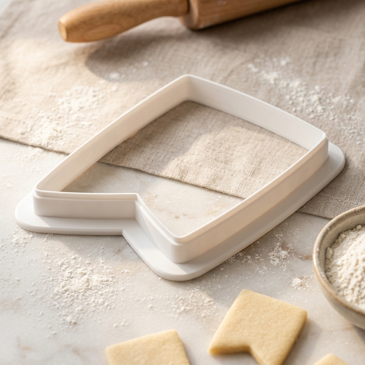 Banner Flag Cookie Cutter, 3D Printed Plaque Design