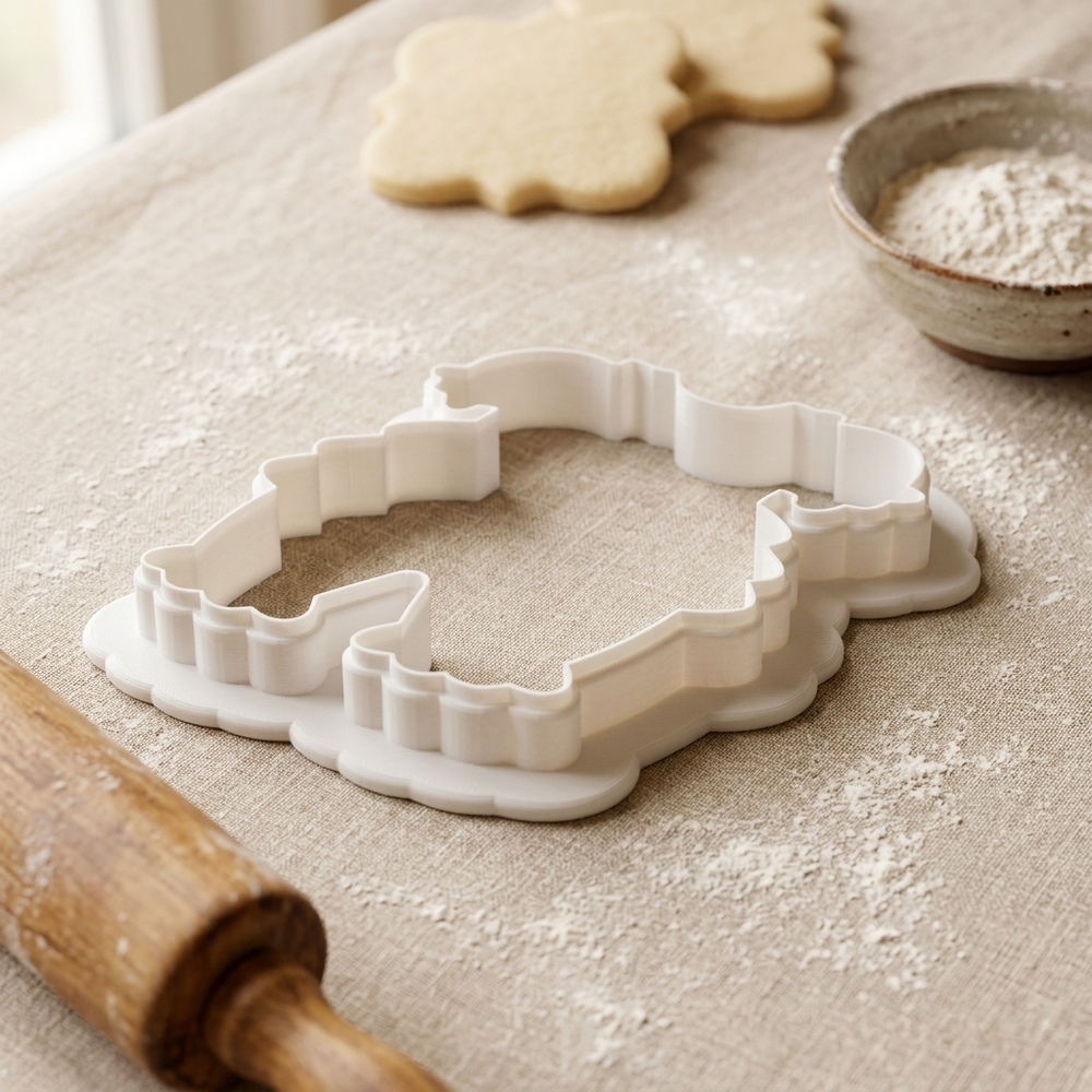 Ruffle Baby Girl Romper Cookie Cutter, 3D Printed Baby Shower Design