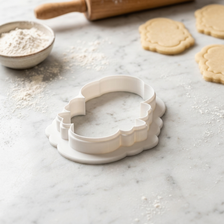 Coquette Rattle Cookie Cutter, 3D Printed Baby Shower Design