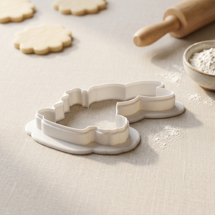 Girl Bunny with Carrot Cookie Cutter, 3D Printed Party Design