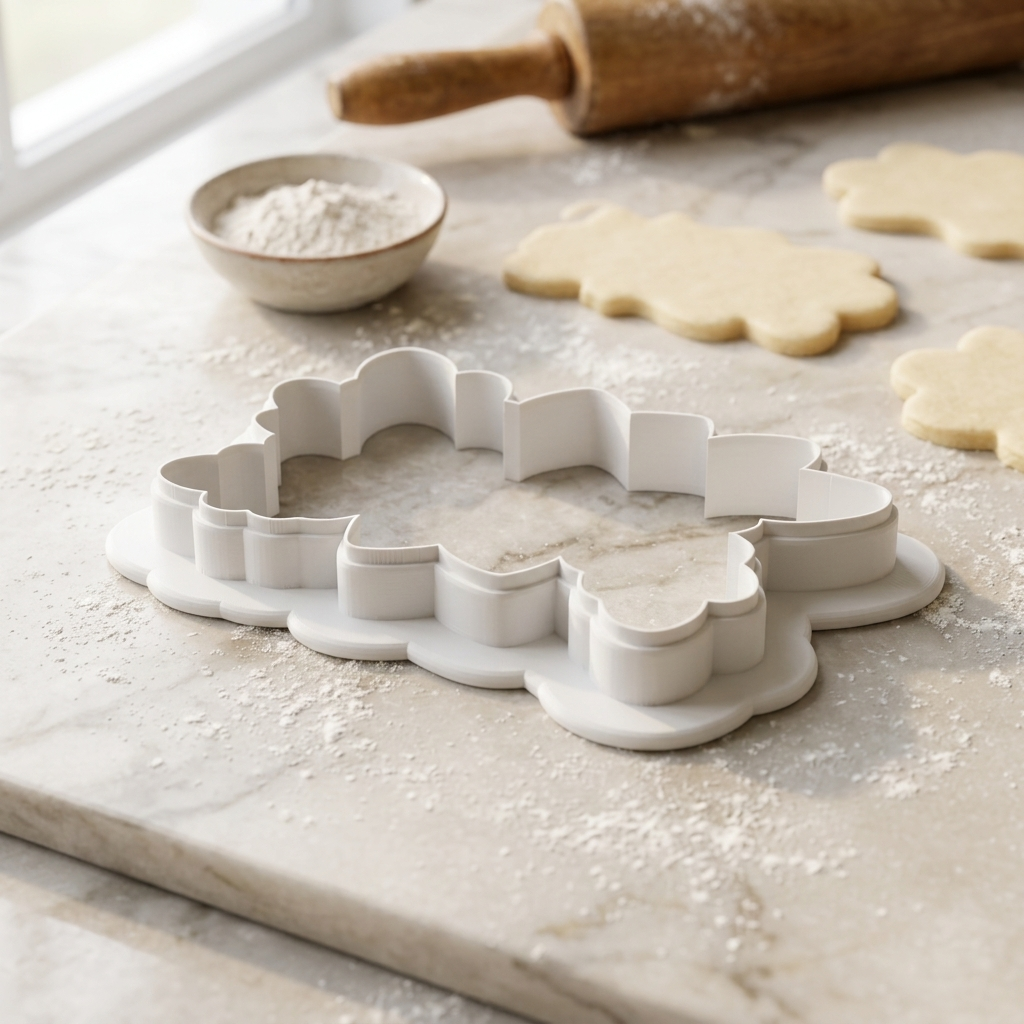 Floral Accent Cookie Cutter, 3D Printed Garden Design