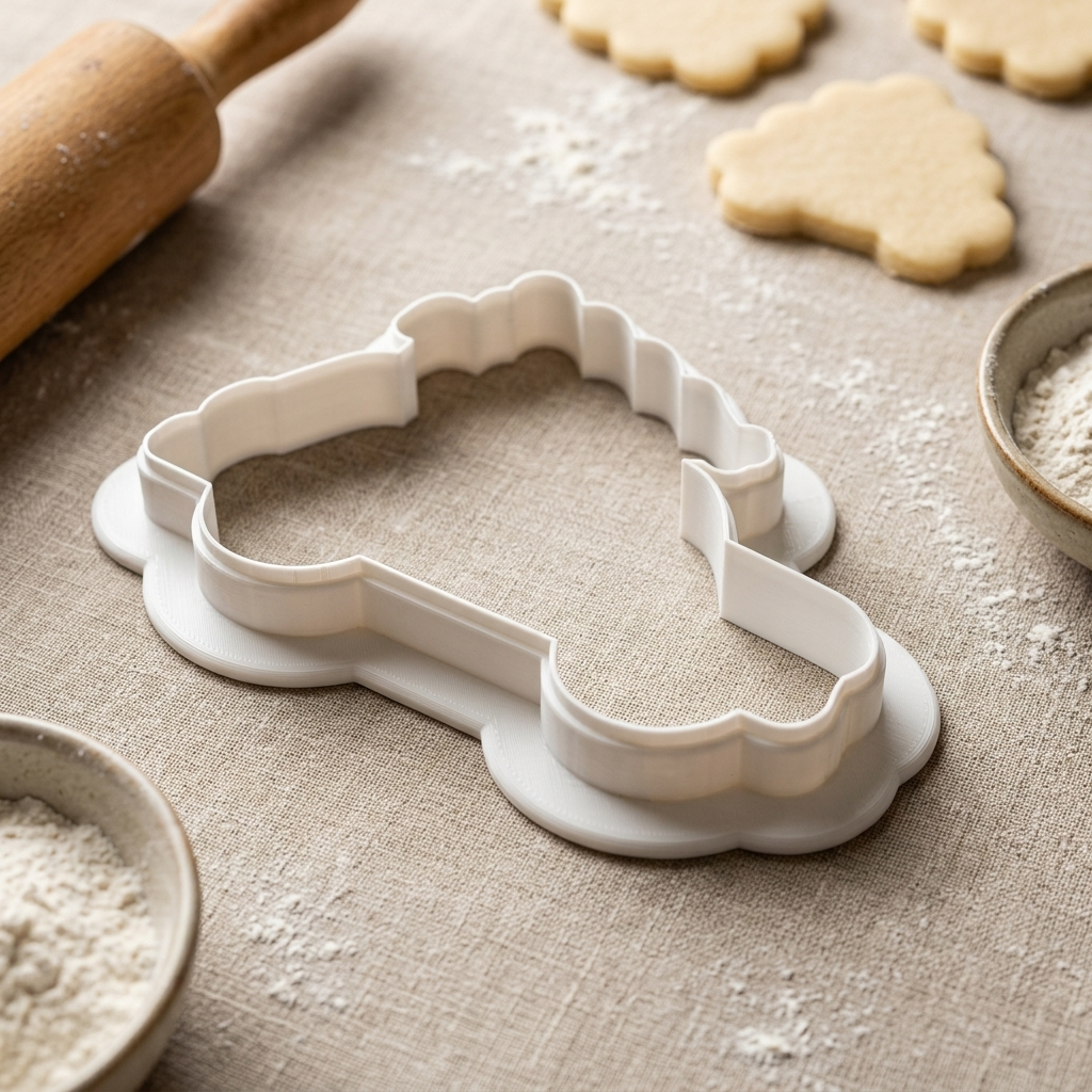 Christmas Car with Tree Cookie Cutter, 3D Printed Holiday Design