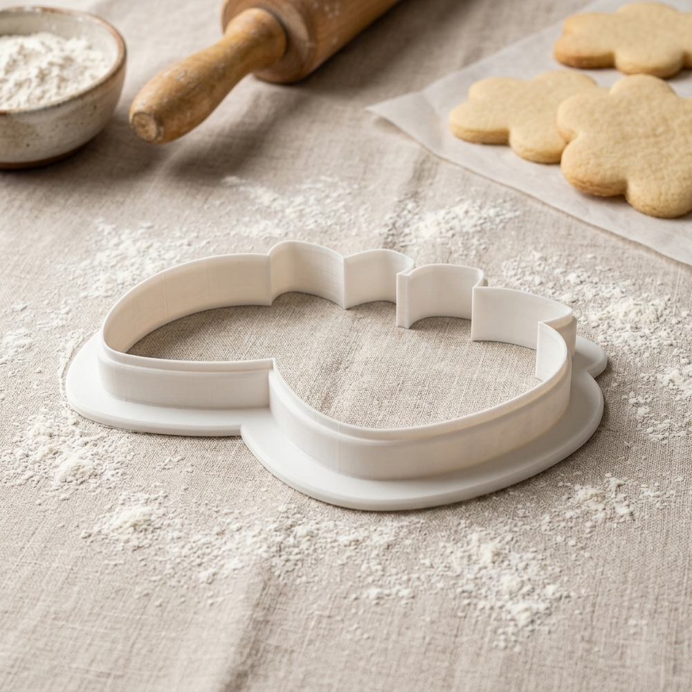 Double Strawberries Cookie Cutter, 3D Printed Party Design