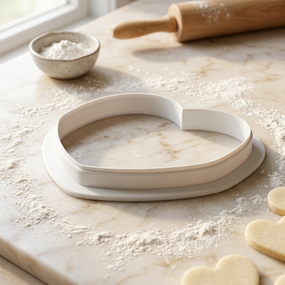 Vintage Heart Cake Cookie Cutter, 3D Printed Food Design