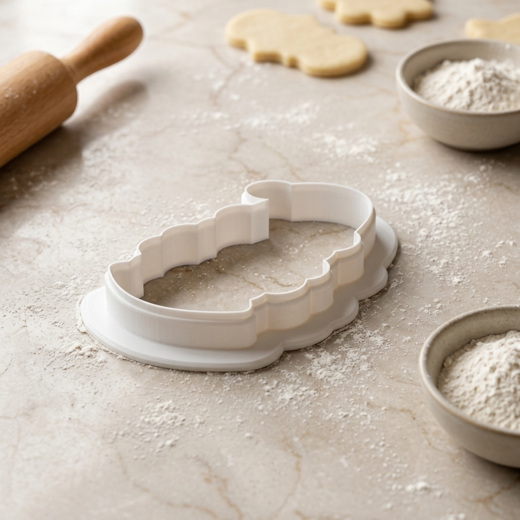 Christmas Skinny Santa Face Cookie Cutter, 3D Printed Holiday Design