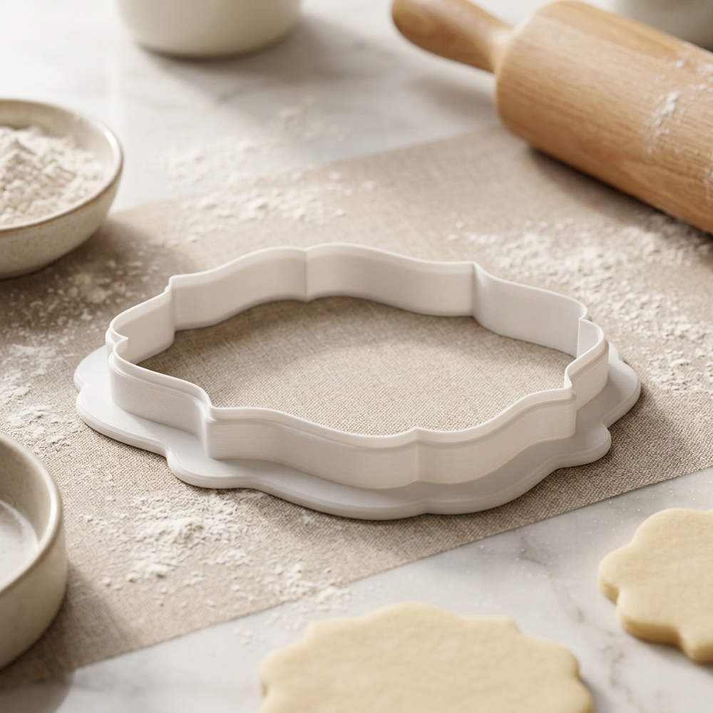 Red White and Blue Modern Plaque Cookie Cutter, 3D Printed Plaque Design