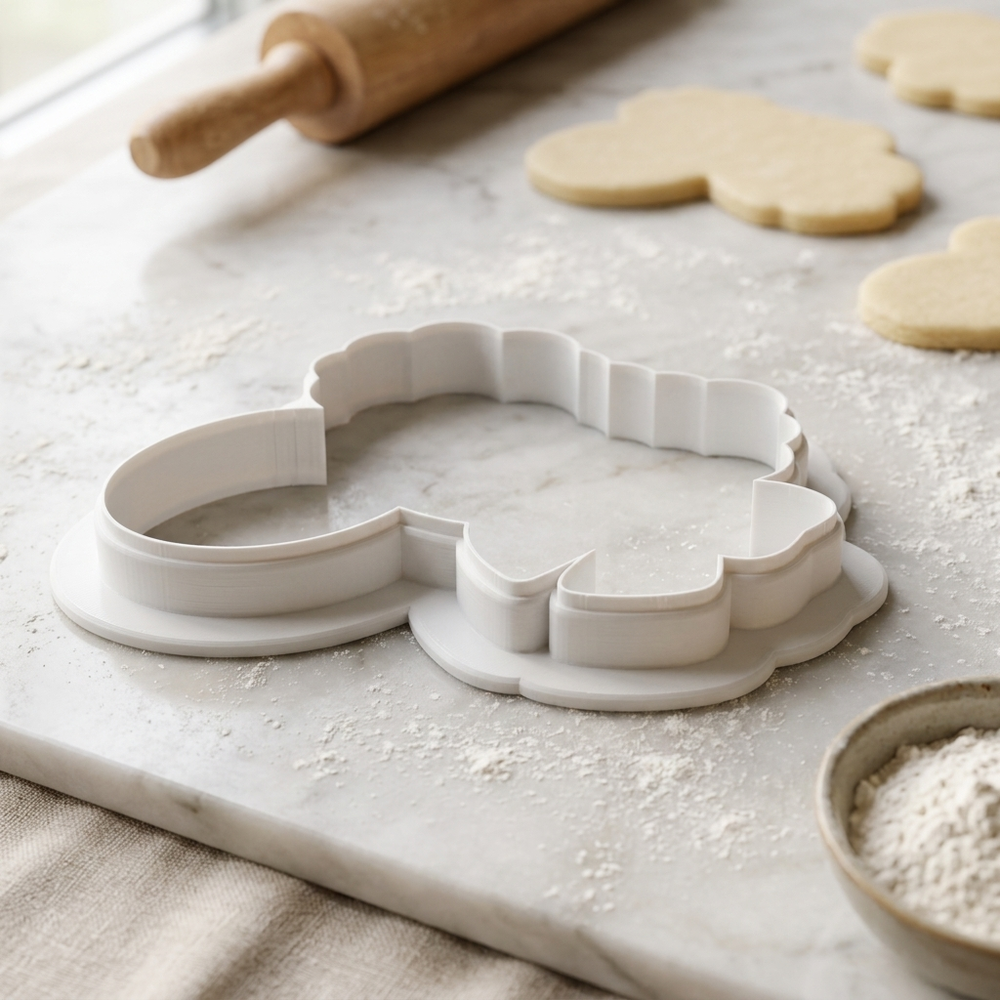 Coquette Pearl Necklace Cameo Cookie Cutter, 3D Printed Party Design