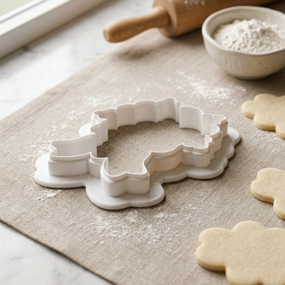 Coquette Flower Posy Ribbon Cookie Cutter, 3D Printed Garden Design