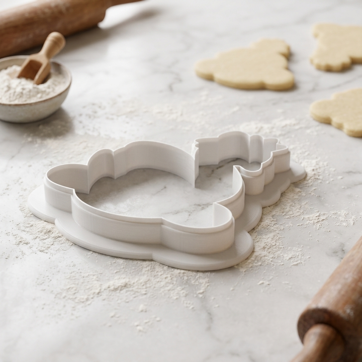 Coquette Swan Ribbon Crown Cookie Cutter, 3D Printed Animal Design