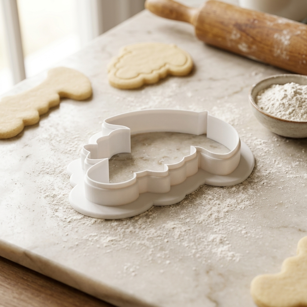 Coquette Lace Parasol Bow Cookie Cutter, 3D Printed Party Design