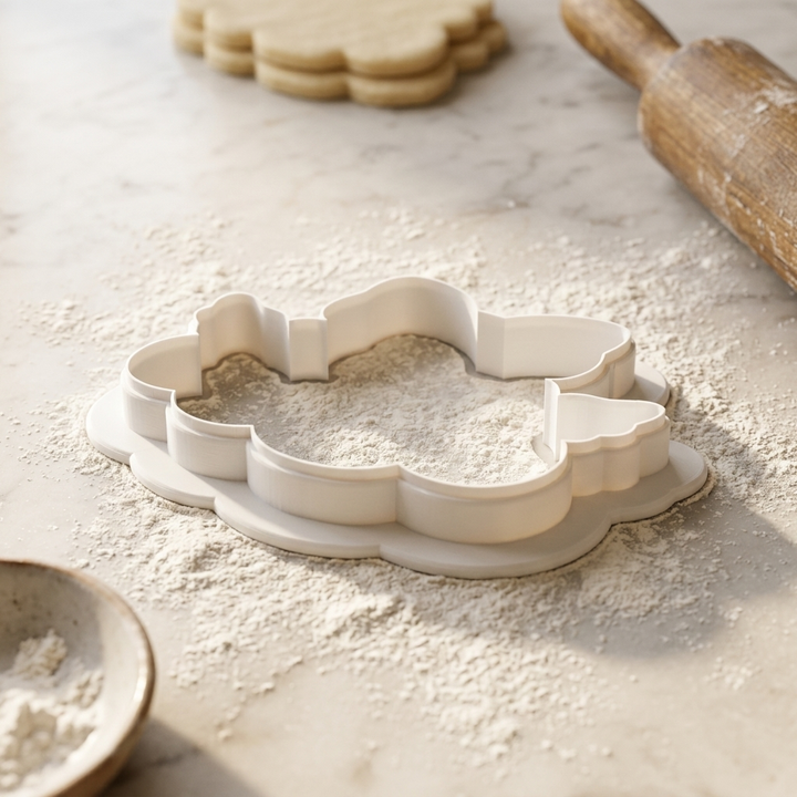 Coquette Cherub Cloud Bow Cookie Cutter, 3D Printed Party Design