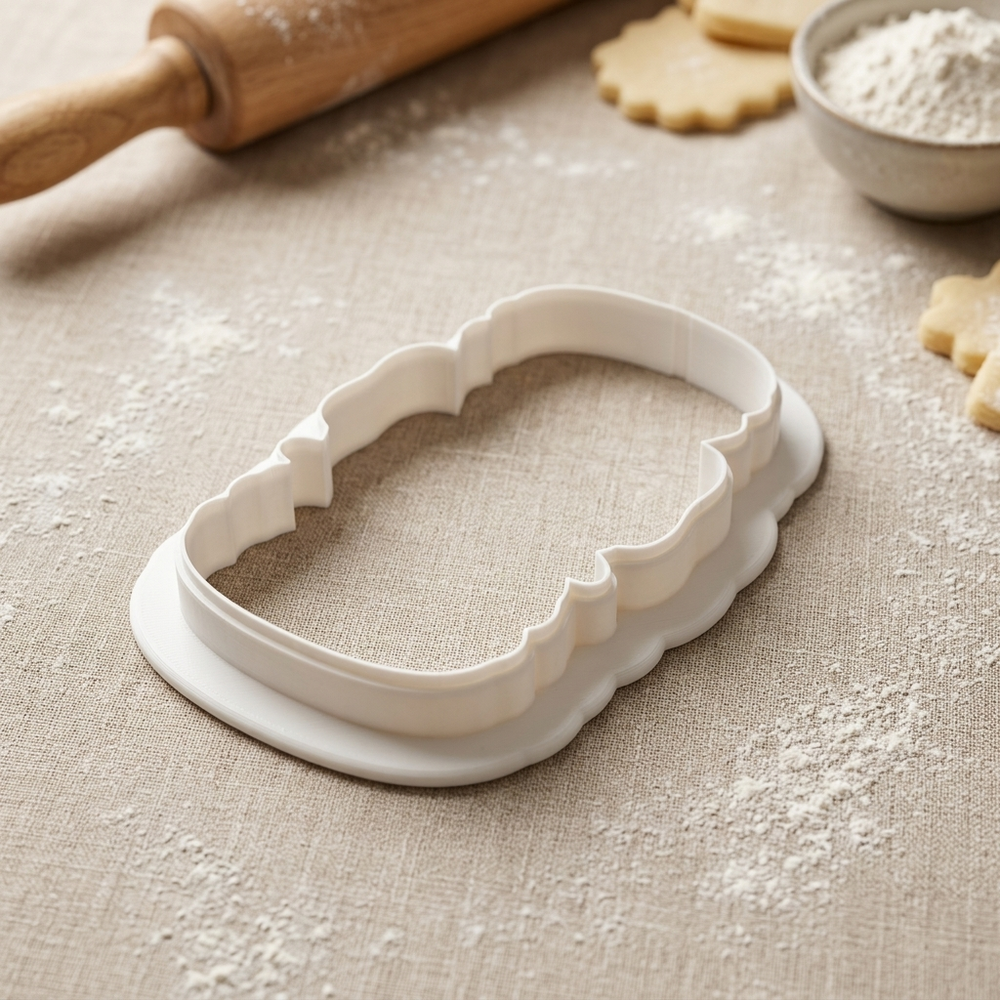 Coquette Ribbon Macaron Stack Cookie Cutter, 3D Printed Food Design