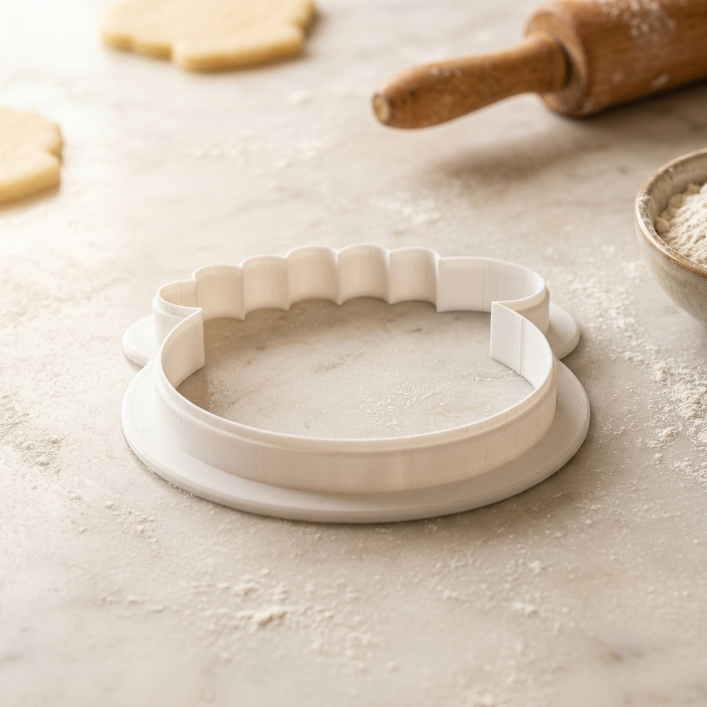 Coquette Pocket Watch Ribbon Cookie Cutter, 3D Printed Party Design