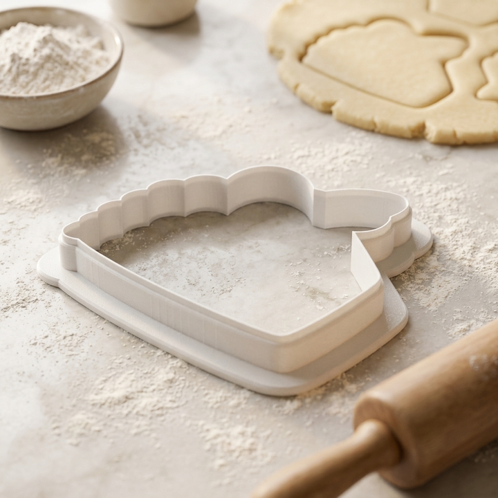 Coquette Pearl Bow Cake Slice Cookie Cutter, 3D Printed Food Design