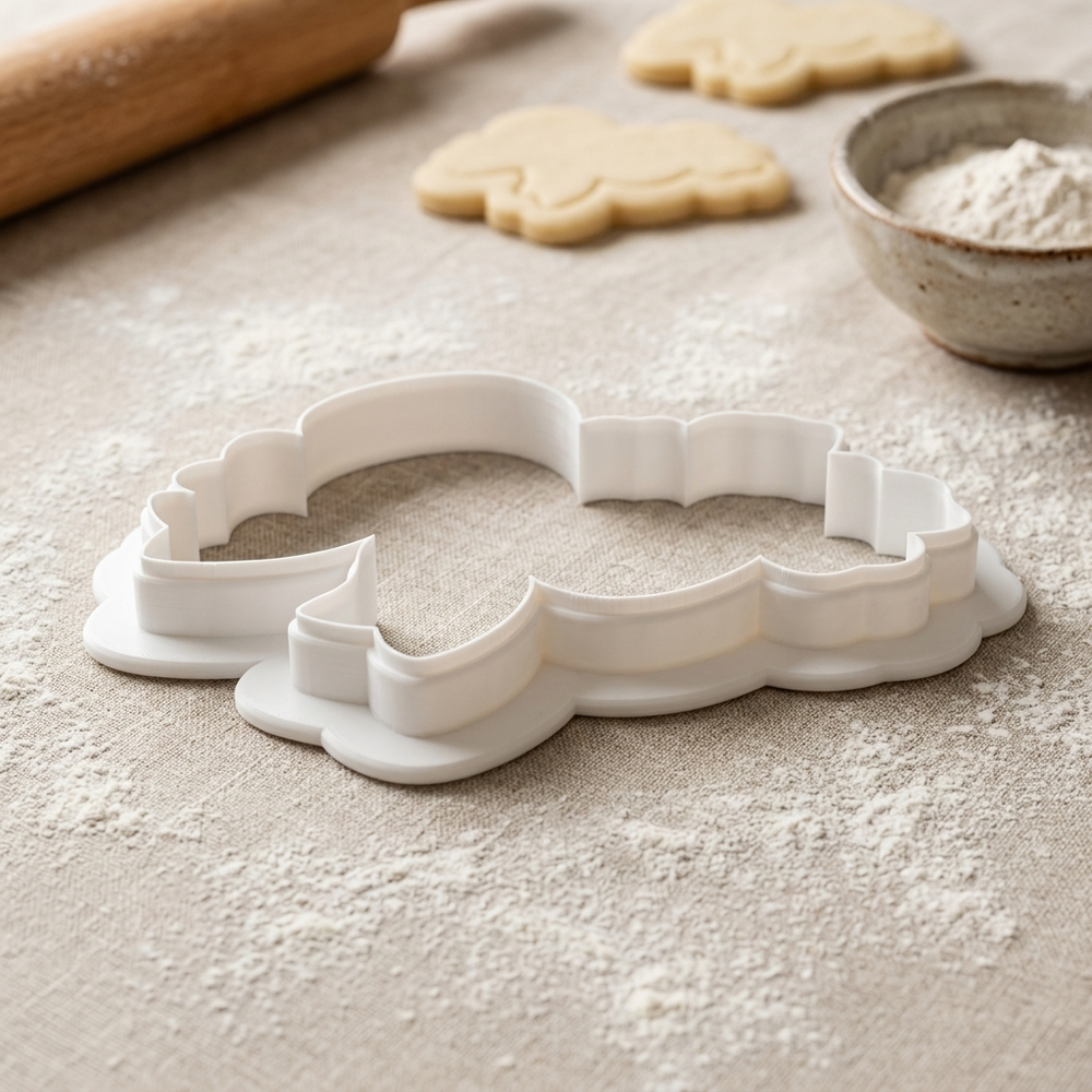 Coquette Cherry Blossom Ribbon Cookie Cutter, 3D Printed Garden Design