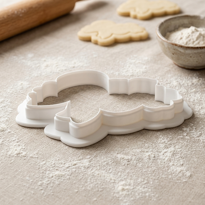 Coquette Cherry Blossom Ribbon Cookie Cutter, 3D Printed Garden Design