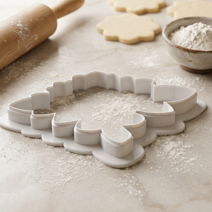 Leaf Flourish Cookie Cutter, 3D Printed Garden Theme