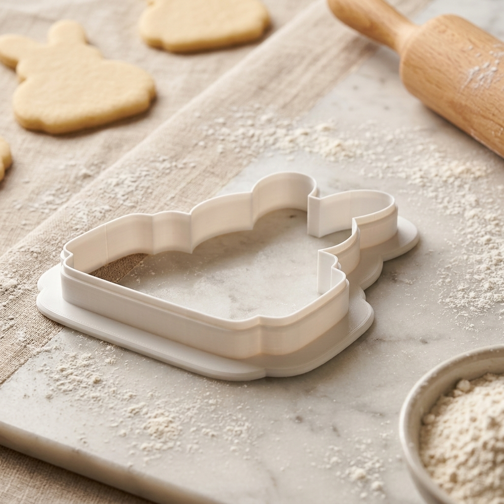 Bunny Head with Plaque Cookie Cutter, 3D Printed Plaque Theme