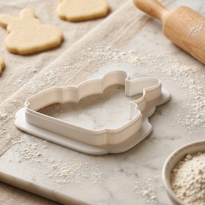 Bunny Head with Plaque Cookie Cutter, 3D Printed Plaque Theme