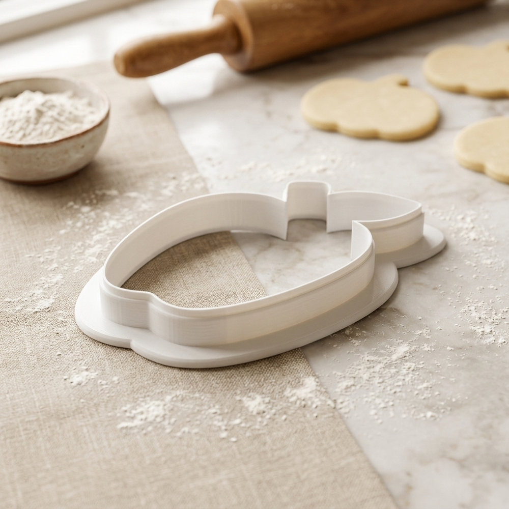 Tall Apple Cookie Cutter, 3D Printed Food Theme