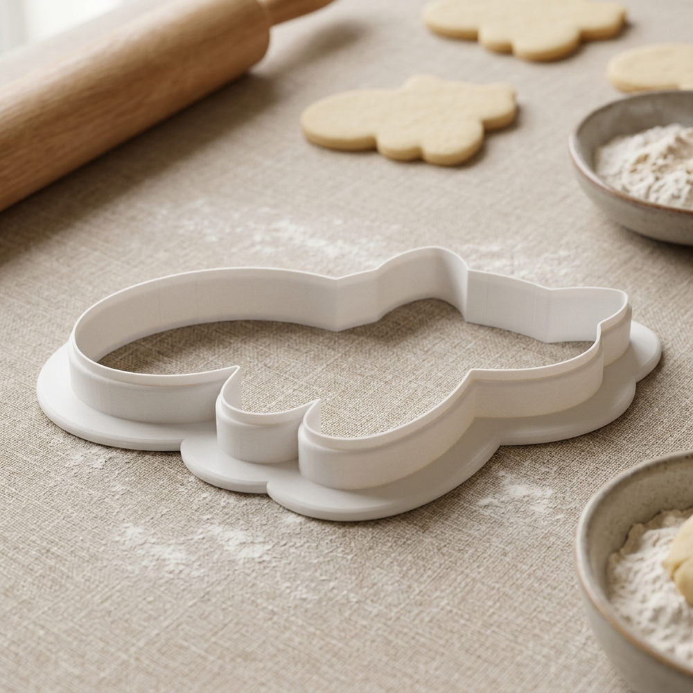Vintage Halloween Cat Cookie Cutter, 3D Printed Halloween Theme