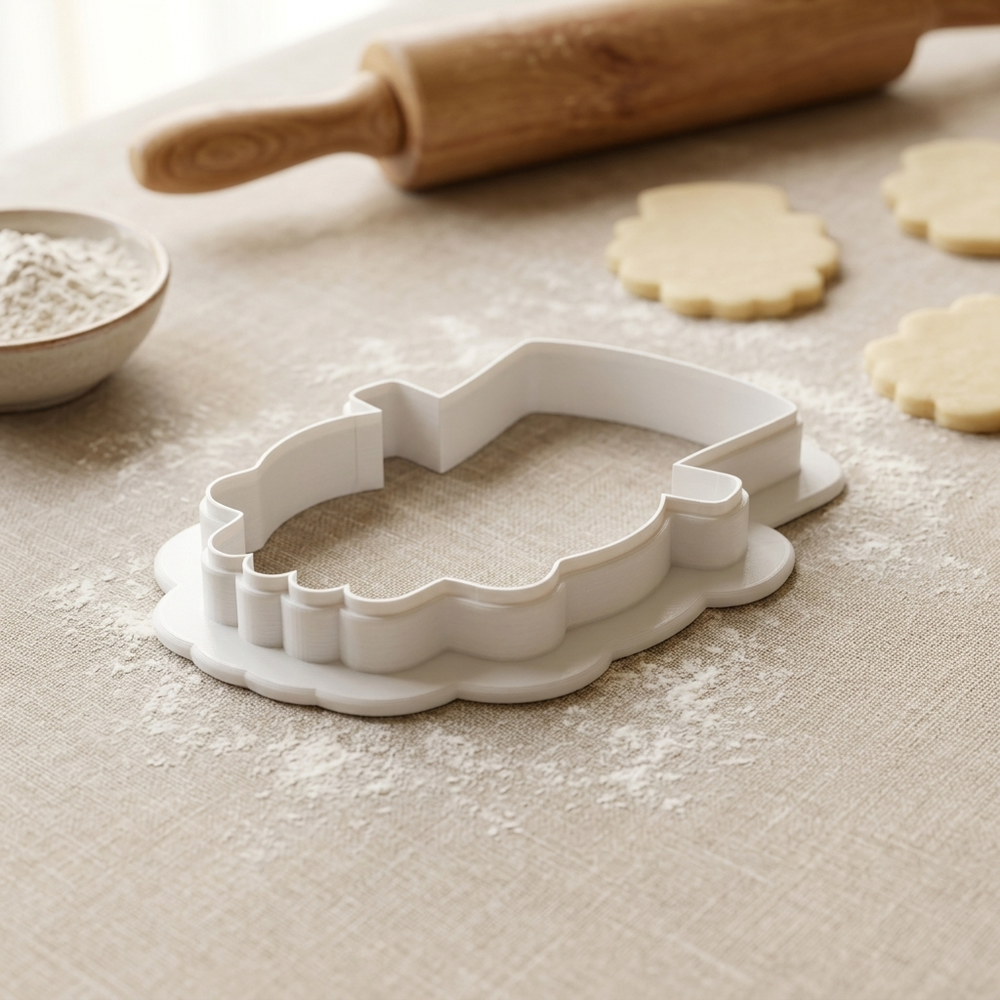 Skull with Top Hat Cookie Cutter, 3D Printed Halloween Theme