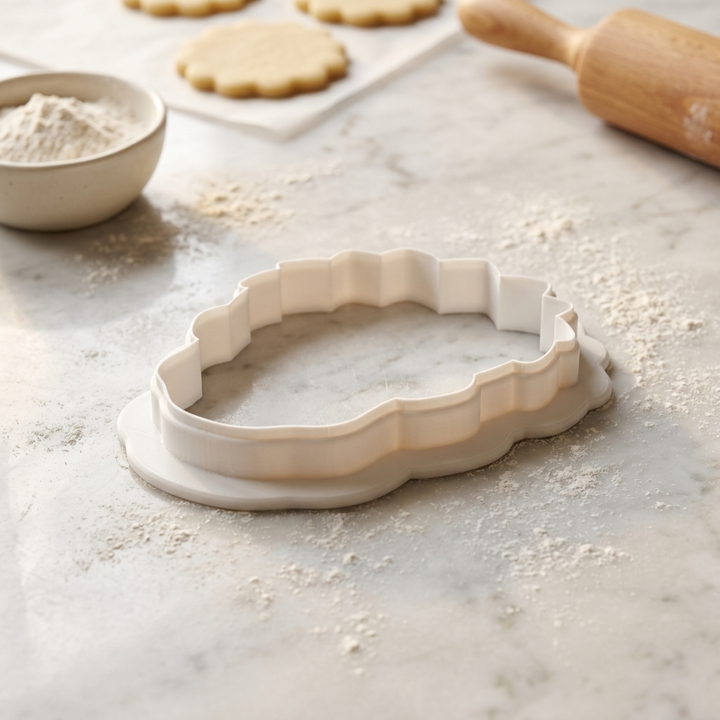 Floral Skull Cookie Cutter, 3D Printed Halloween Theme