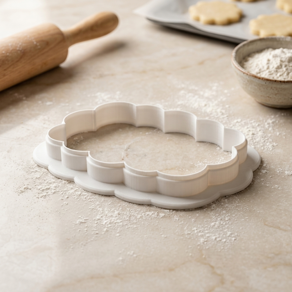 Thankful Scallop Plaque Cookie Cutter, 3D Printed Thanksgiving Theme