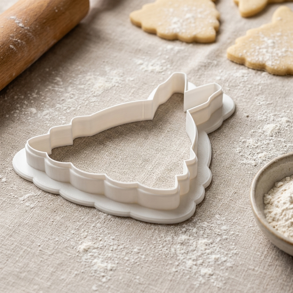 Deep V Ruffle Wedding Gown Cookie Cutter, 3D Printed Wedding Theme