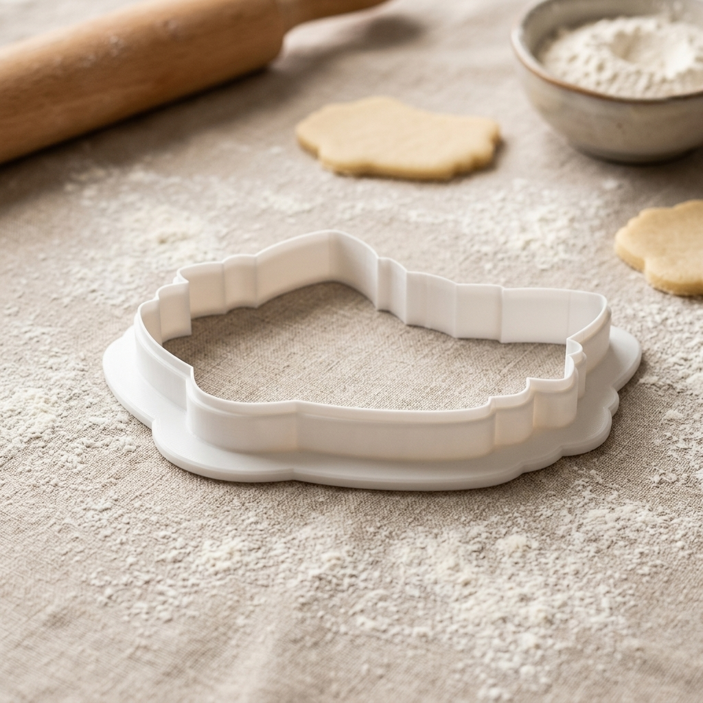 Fox Head with Flower Crown Cookie Cutter, 3D Printed Garden Theme