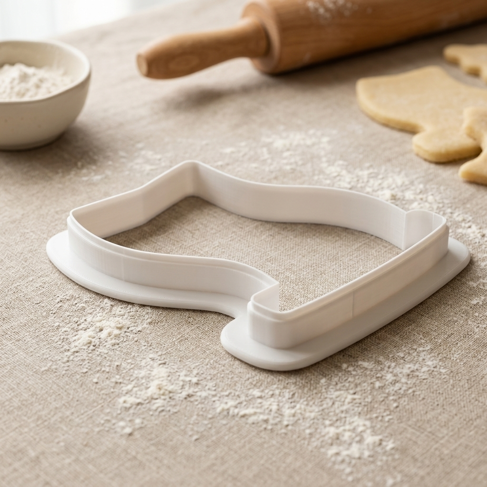 Wavy Flag Cookie Cutter, 3D Printed Holiday Theme