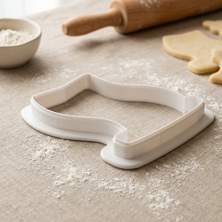 Wavy Flag Cookie Cutter, 3D Printed Holiday Theme
