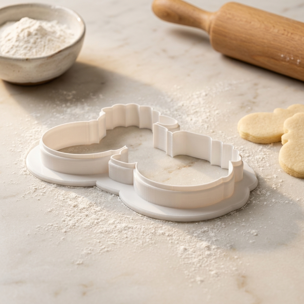 Floral Bicycle Cookie Cutter, 3D Printed Garden Theme